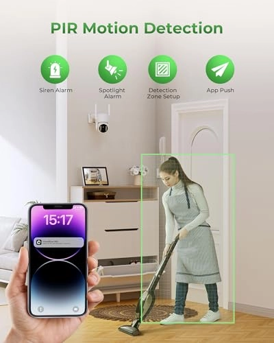 PTZ Outdoor Solar Security Camera + NVR Monitor - 4 Pack 10CH 4MP