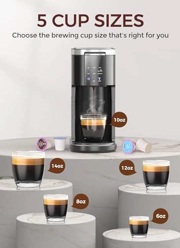 Single Serve - K-Cups & Ground Coffee 40 oz 5 Brew Sizes