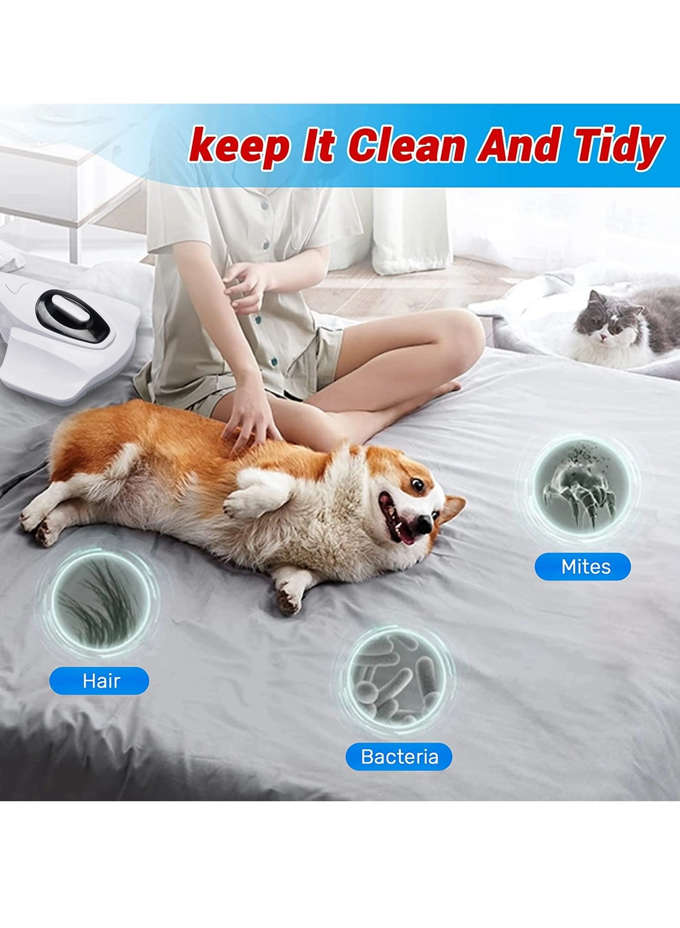 Mattress Vacuum Cleaner - Handheld UV Powerful Suction