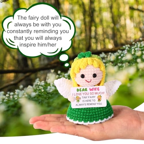 Crochet Fairy Doll - 9 x 7 x 6 cm yarn