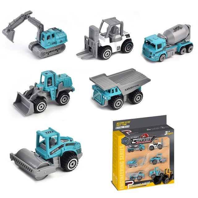 Alloy Sliding Pickup Toy Truck - 6 pcs