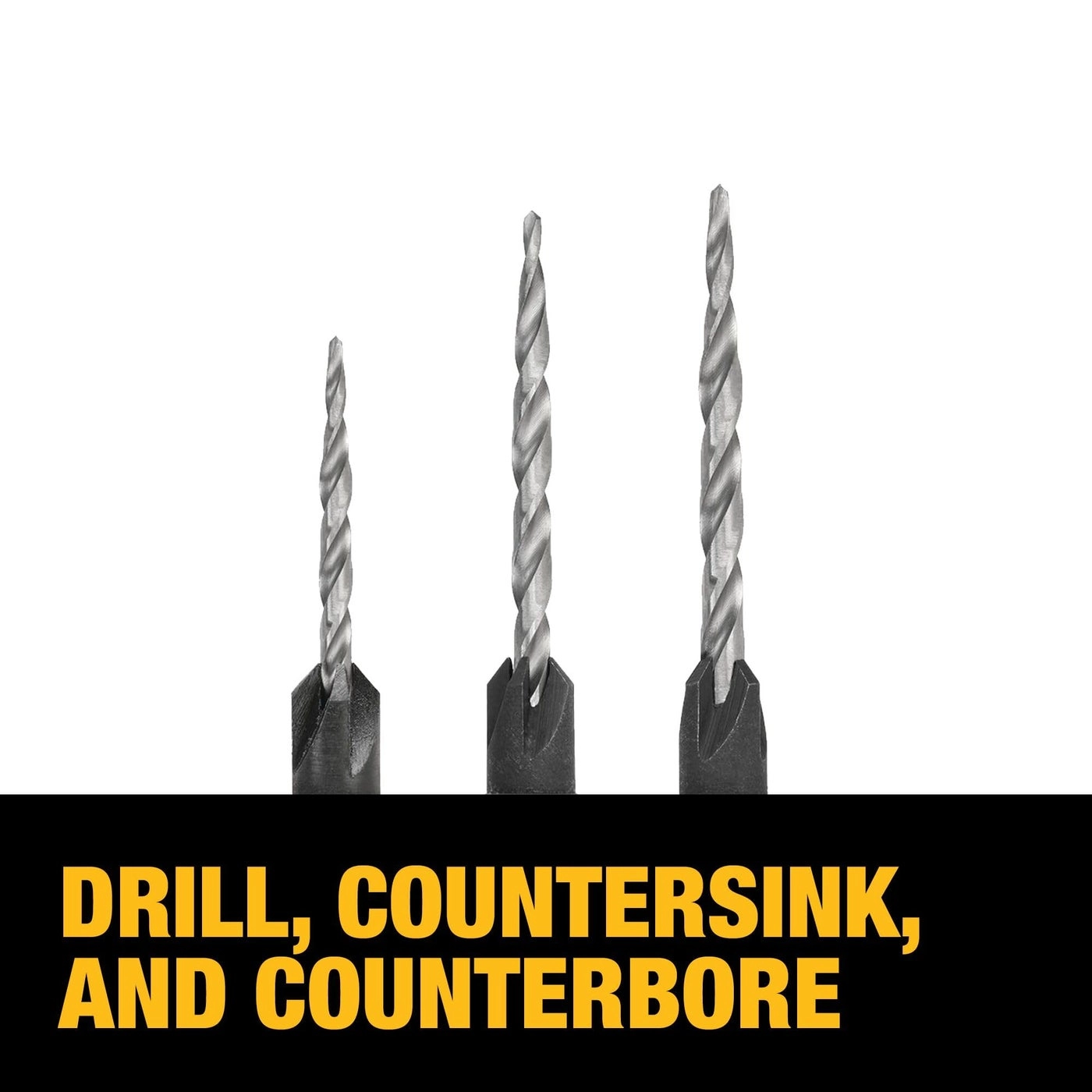 Countersink Drill Bit Set - High-speed steel 3-Piece #6, #8, #10