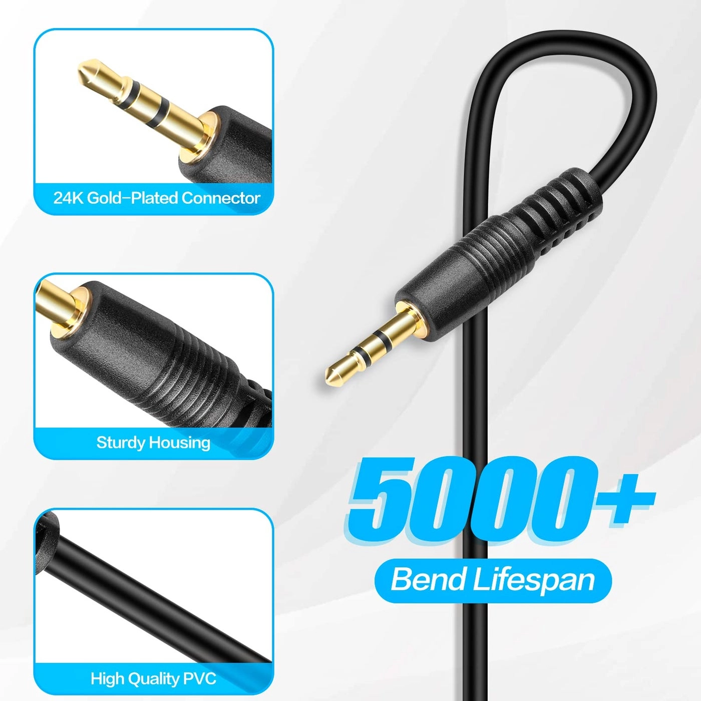 3.5mm Jack Audio Stereo Earphone Extension Cable - 5M 16 Feet