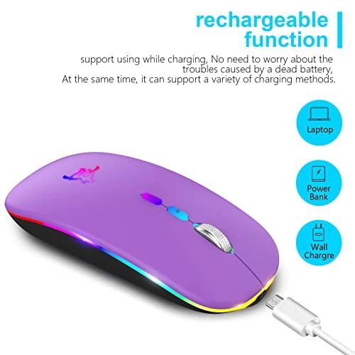 LED Slim Rechargeable Mouse - Wireless