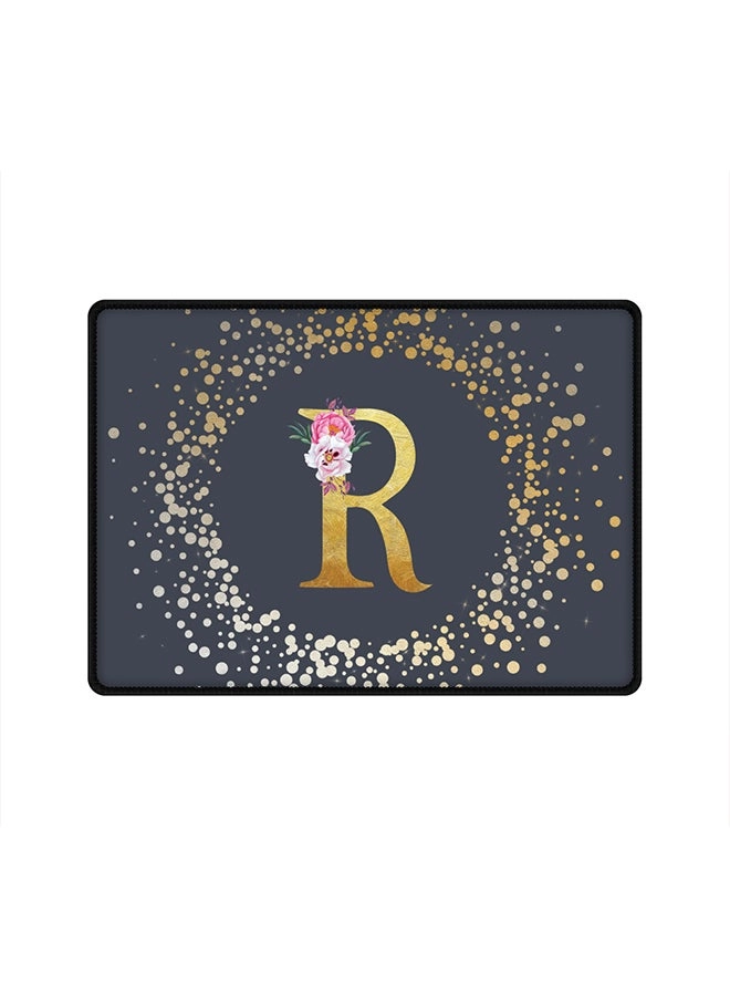 Stylizedd Custom Monogram Initial Letter Floral Pattern Alphabet R Cloth Gaming Mouse Pad - 35x25 cm