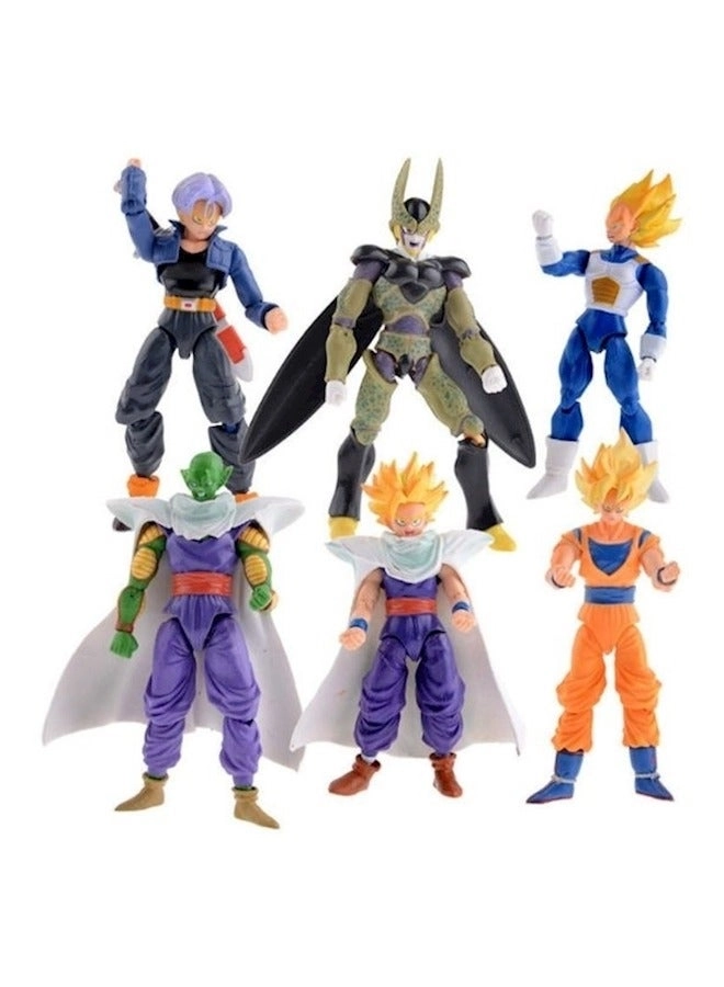 halamodo Dragon Ball Super Saiyan Blue - PVC Action Figure Collectible Model Toys 6 pcs