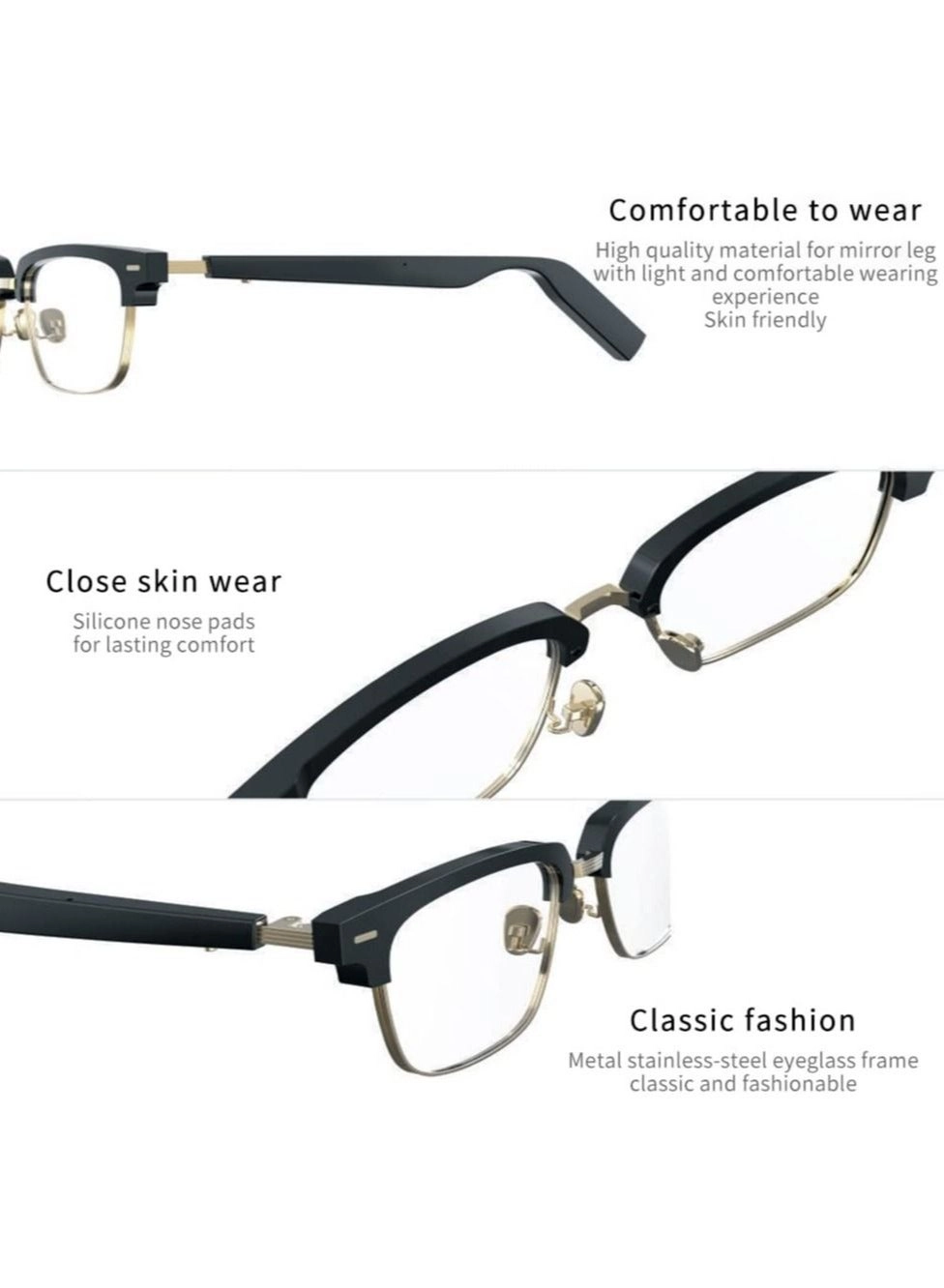 Smart Bluetooth Glasses - Bluetooth Audio IP67 Blue Light Filter