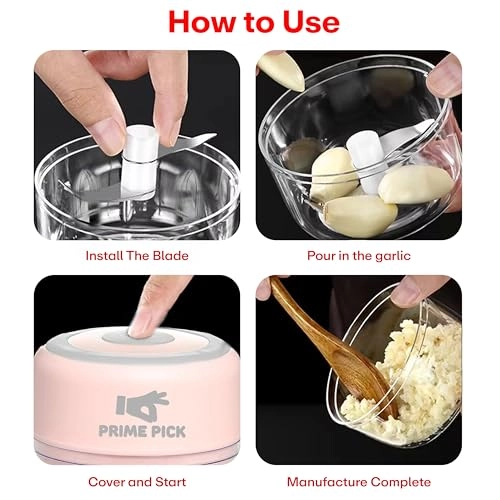 Mini Electric Garlic Chopper - 250ml USB Rechargeable