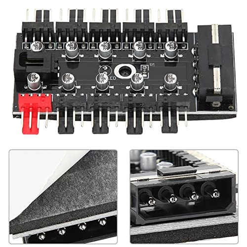 PC Chassis Fan Hub - Temperature Control 3pin/4pin