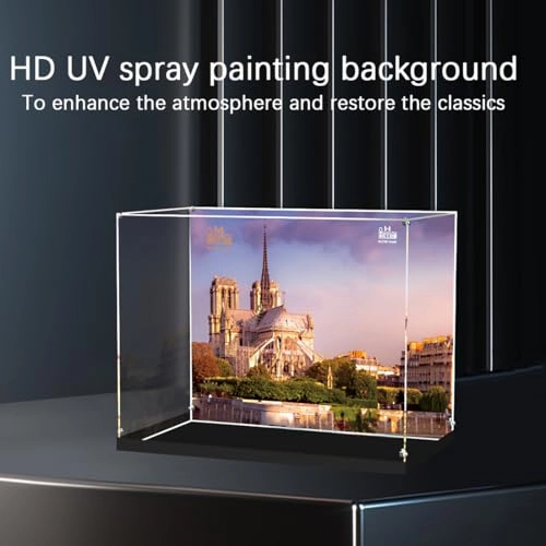 Acrylic Display Case - 21061 45 x 25 x 35 cm Black Base (2mm)