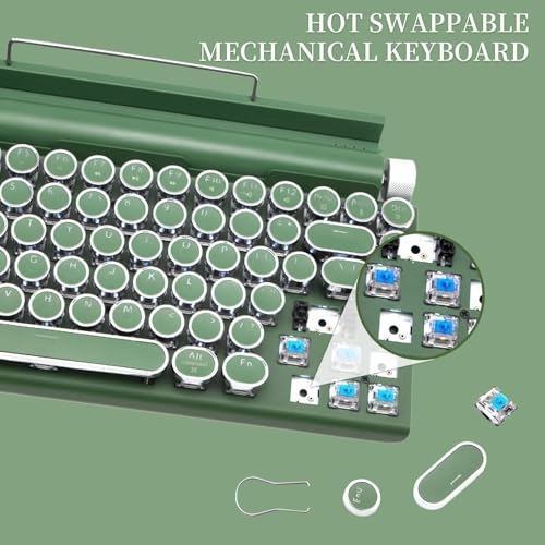 Retro Typewriter-Style Mechanical Keyboard - Wired/Wireless