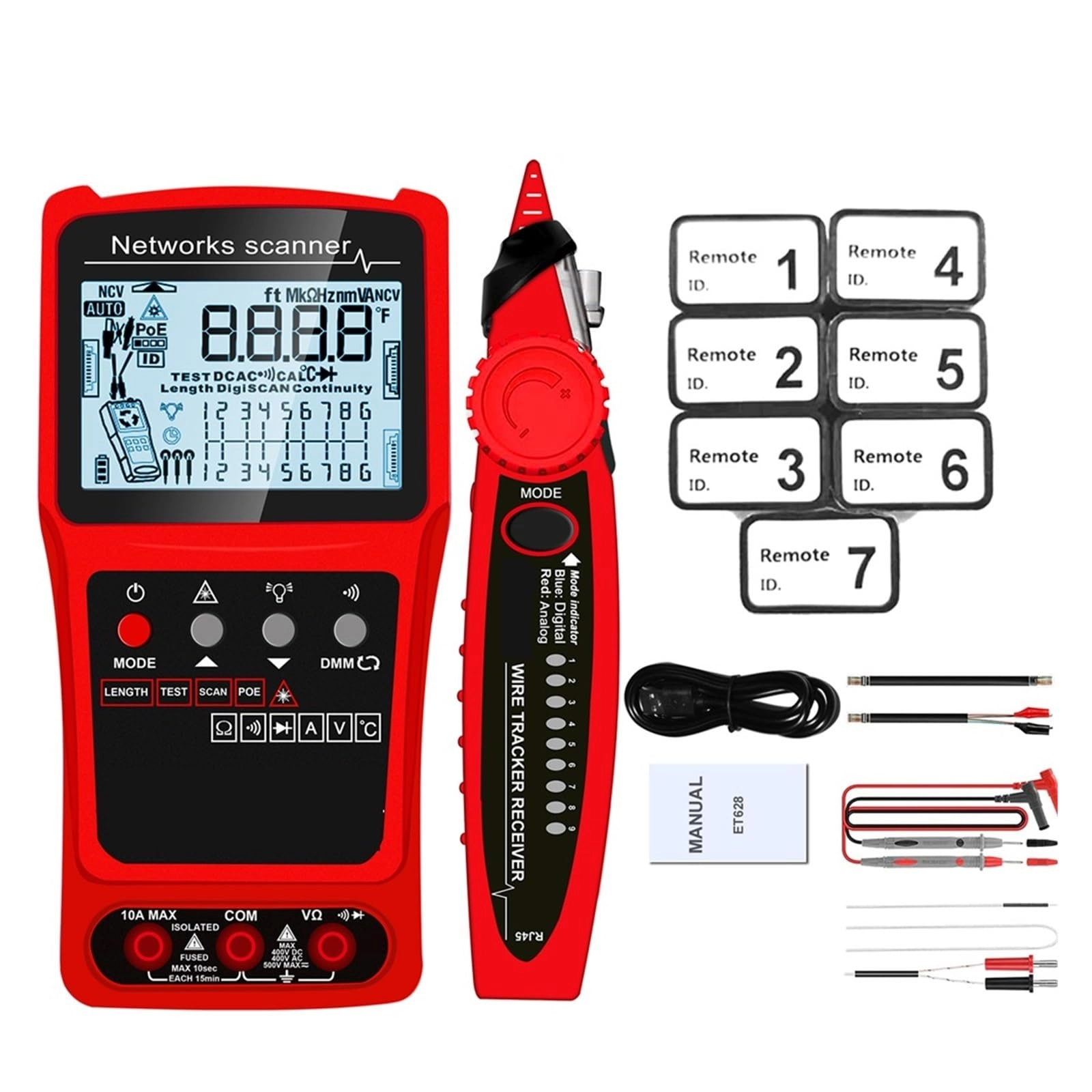 Network Cable Tester - 3in1 Multimeter Visual Fault Locator