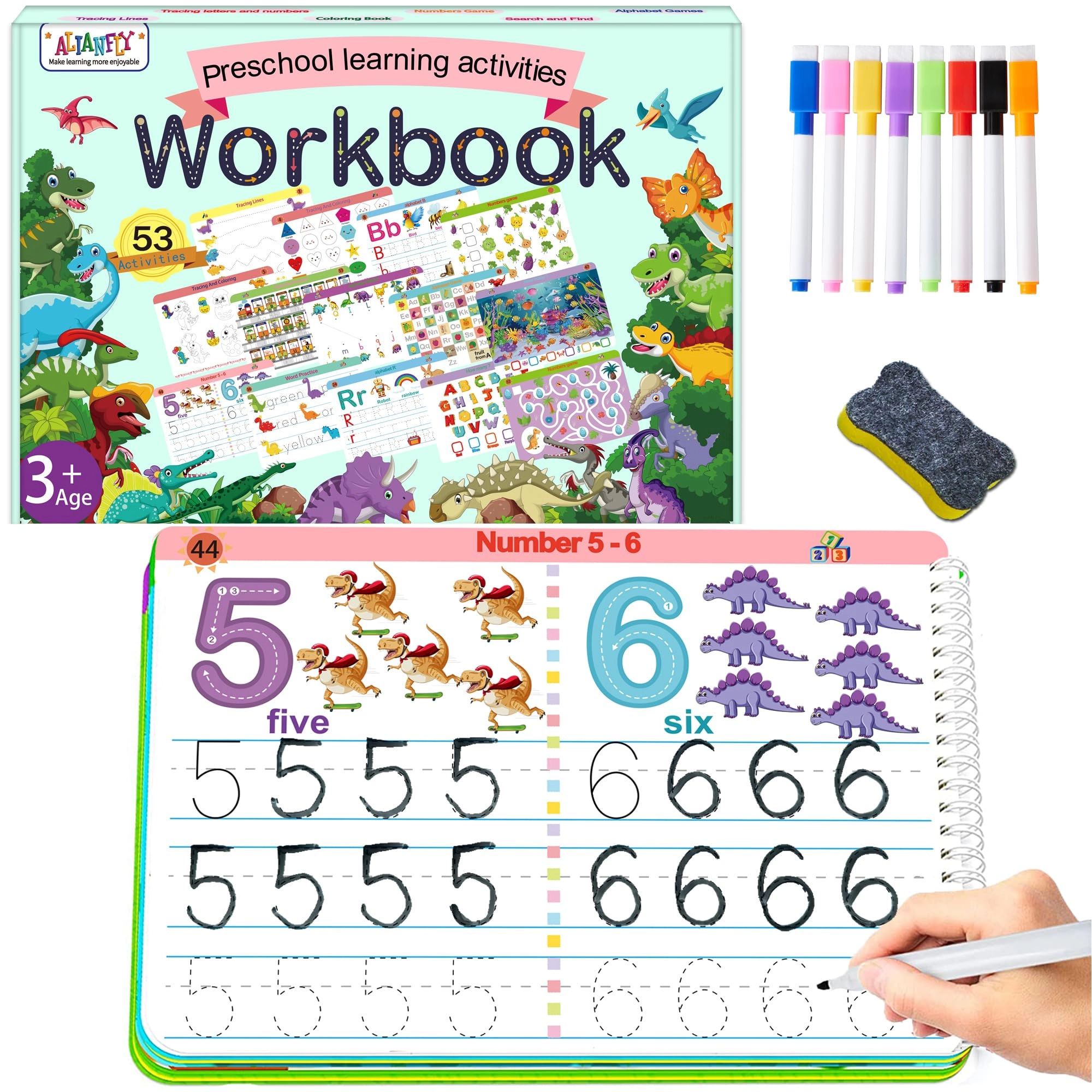 alianfly Preschool Learning Activities - 3-6 year old 1 pieces