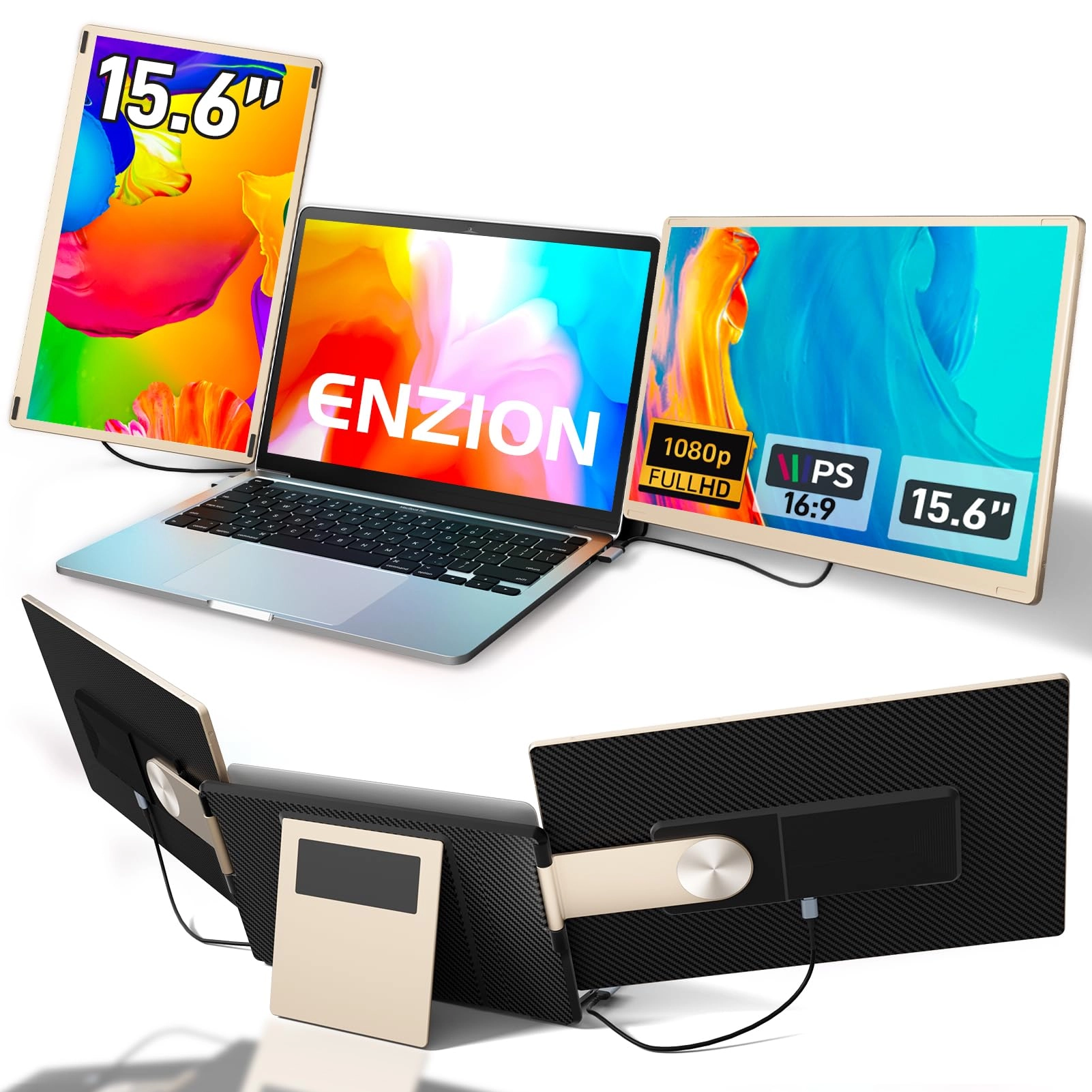 Enzion Laptop Screen Monitor Extender - S6 Blue 15.6 Inches 1920x1080