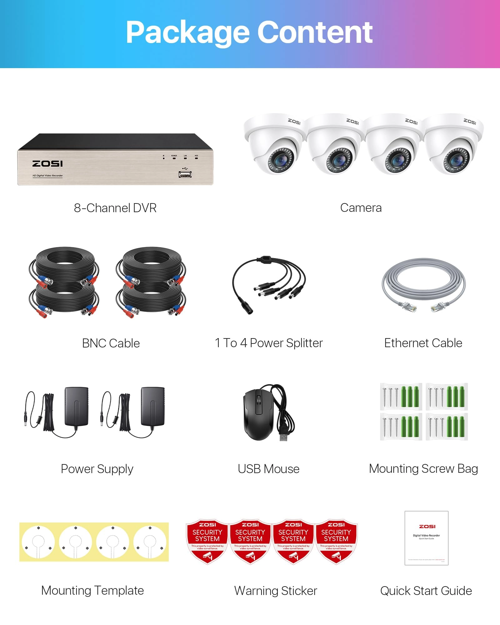 8CH 5MP 3K Lite - 4 Cameras