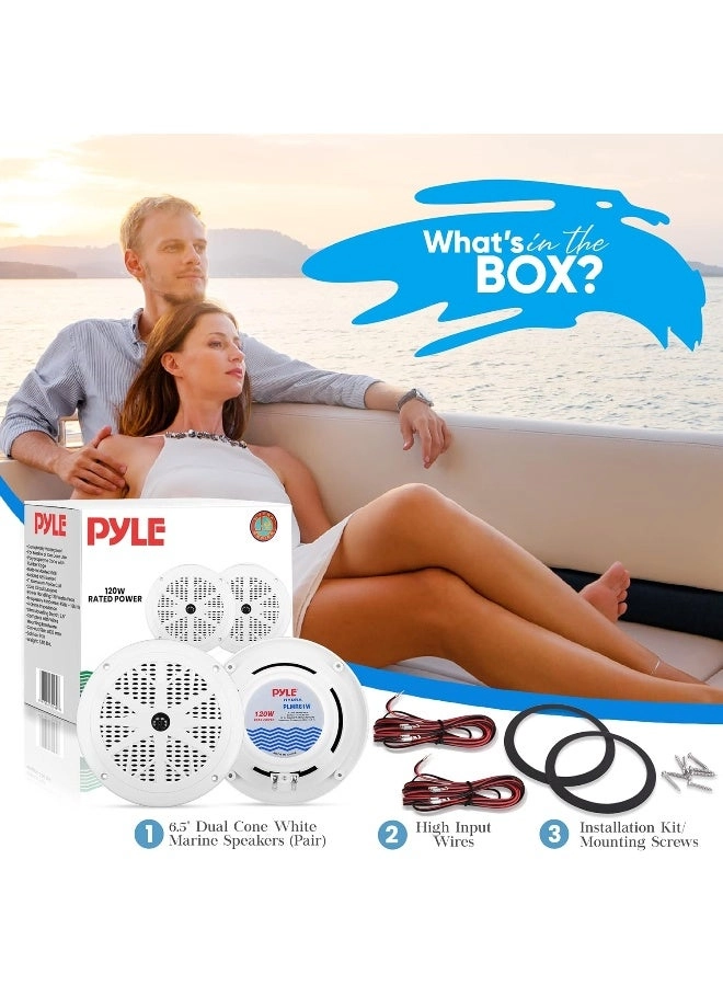 Dual Marine Speakers - 6.5 Inch 120 Watt