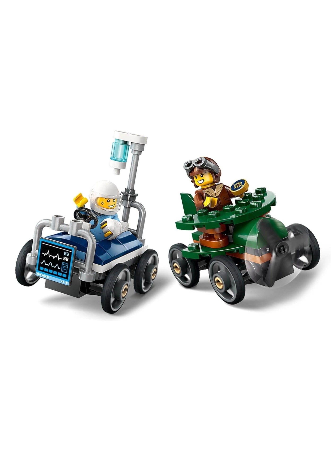 City Aeroplane + City Hospital Bed Race Car (60459)