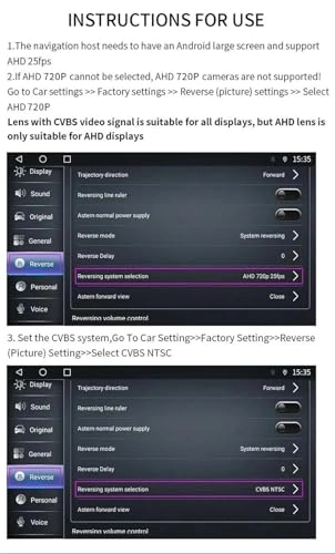 Rear View Camera Fisheye - Night vision Wired 1080P