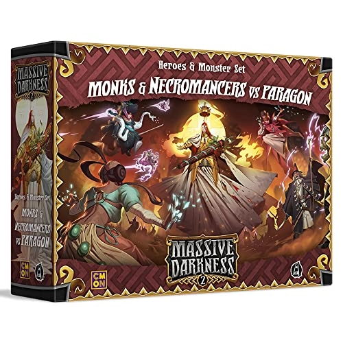 Massive Darkness 2: Hellscape - Heroes & Monster Set Monks and Necromancer vs The Paragon