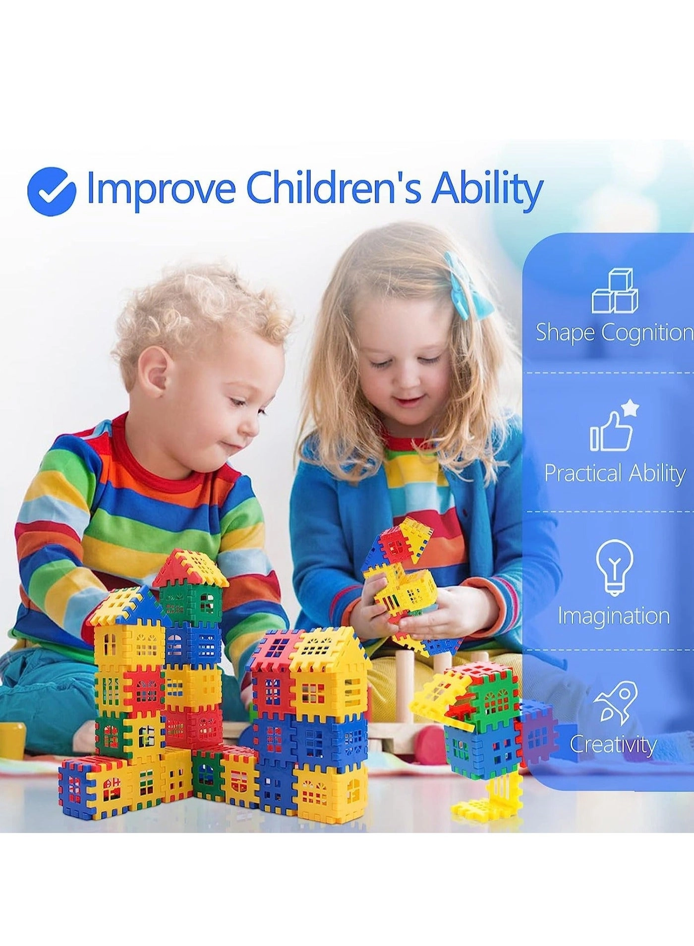 Interlocking Building Blocks - 100 pcs