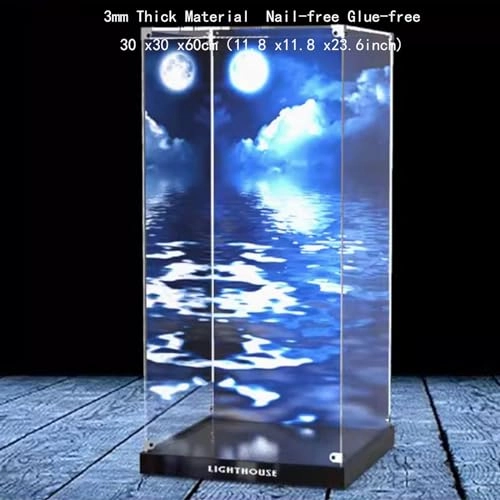 Acrylic Display Case for Lego 21335 Electric Lighthouse - 30 x30 x60cm 3mm