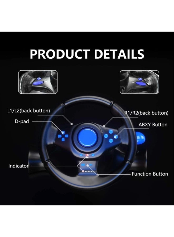 V7 Racing Wheel & Pedals - PC/PS4/PS3/Xbox Series X|S/Nintendo Switch/Xbox One