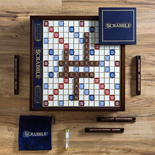 Scrabble Deluxe - Wood Mahogany finish