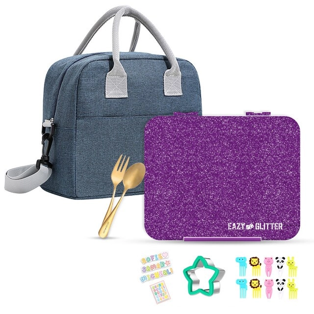 SAM BOX FZE 6 & 4 Convertible Bento Lunch Box - TREX Blue