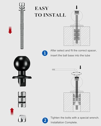 Fork Stem Mount Base - 1'' TPU Ball 12mm to 25.4mm