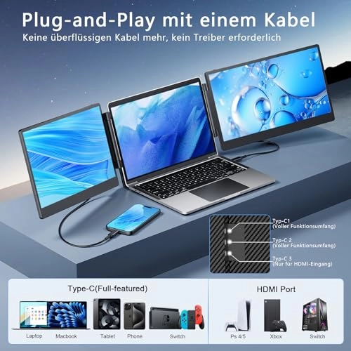 Laptop Screen Extender - 14 Inches 1920 x 1080 Pixels