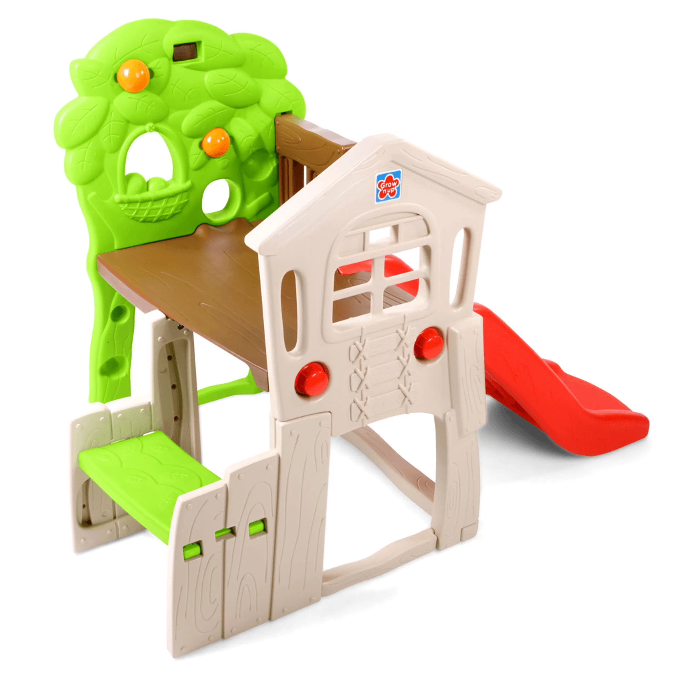 My First Clubhouse Climber - 4-In-1 Activity Hub Slide Basketball Hoop