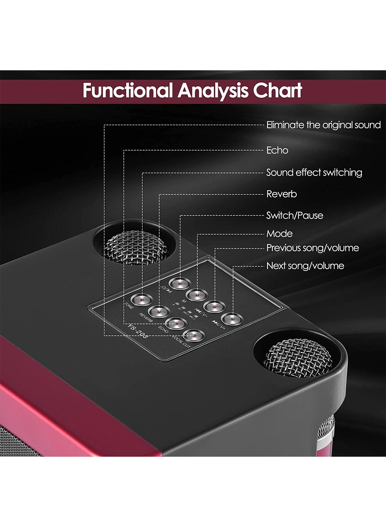 Portable Wireless Karaoke Microphone - two Y21 microphones
