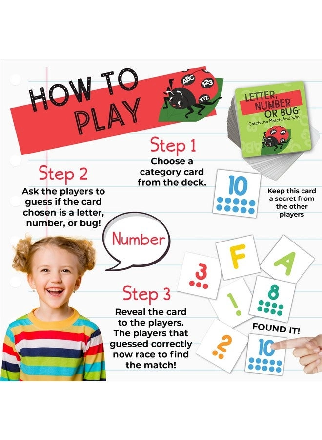 Letter Number or Bug Game - Early Preschool Learning Toddlers Kindergarten 1st Grade