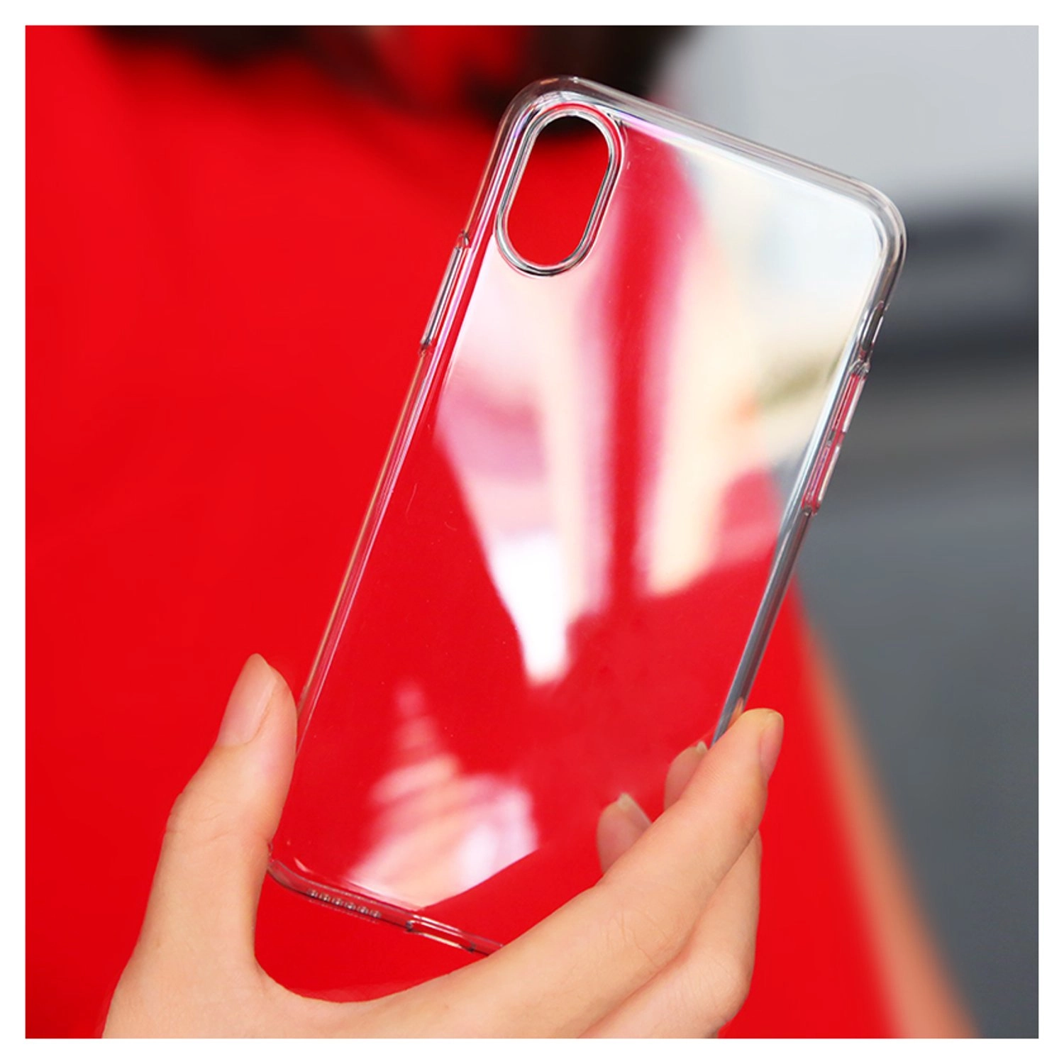 Clear Transparent Cover - Plastic,TPU Back Case for iPhone X