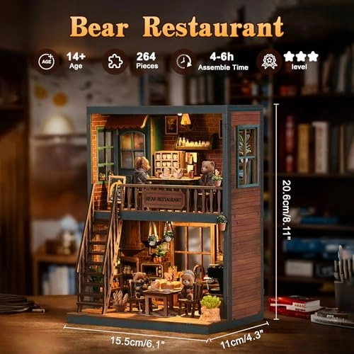 DIY Miniature House Kit - Bear Restaurant