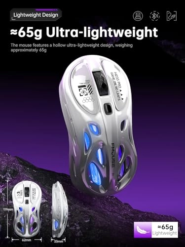 Tri-Mode Wireless Mouse - 2.4GHz USB / Dual Bluetooth / Wired