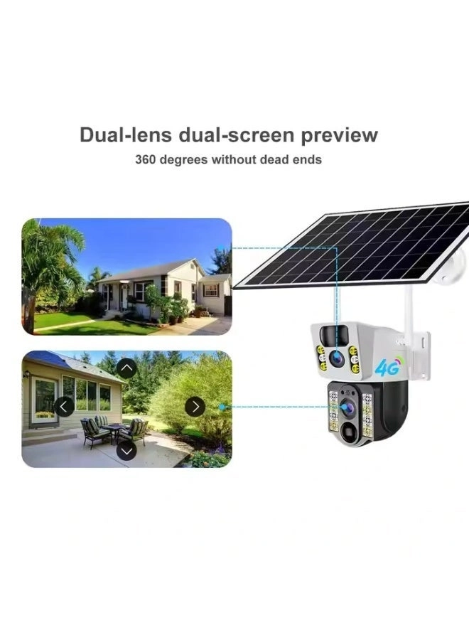 Solar Powered Dual Lens 4G Outdoor Security Camera