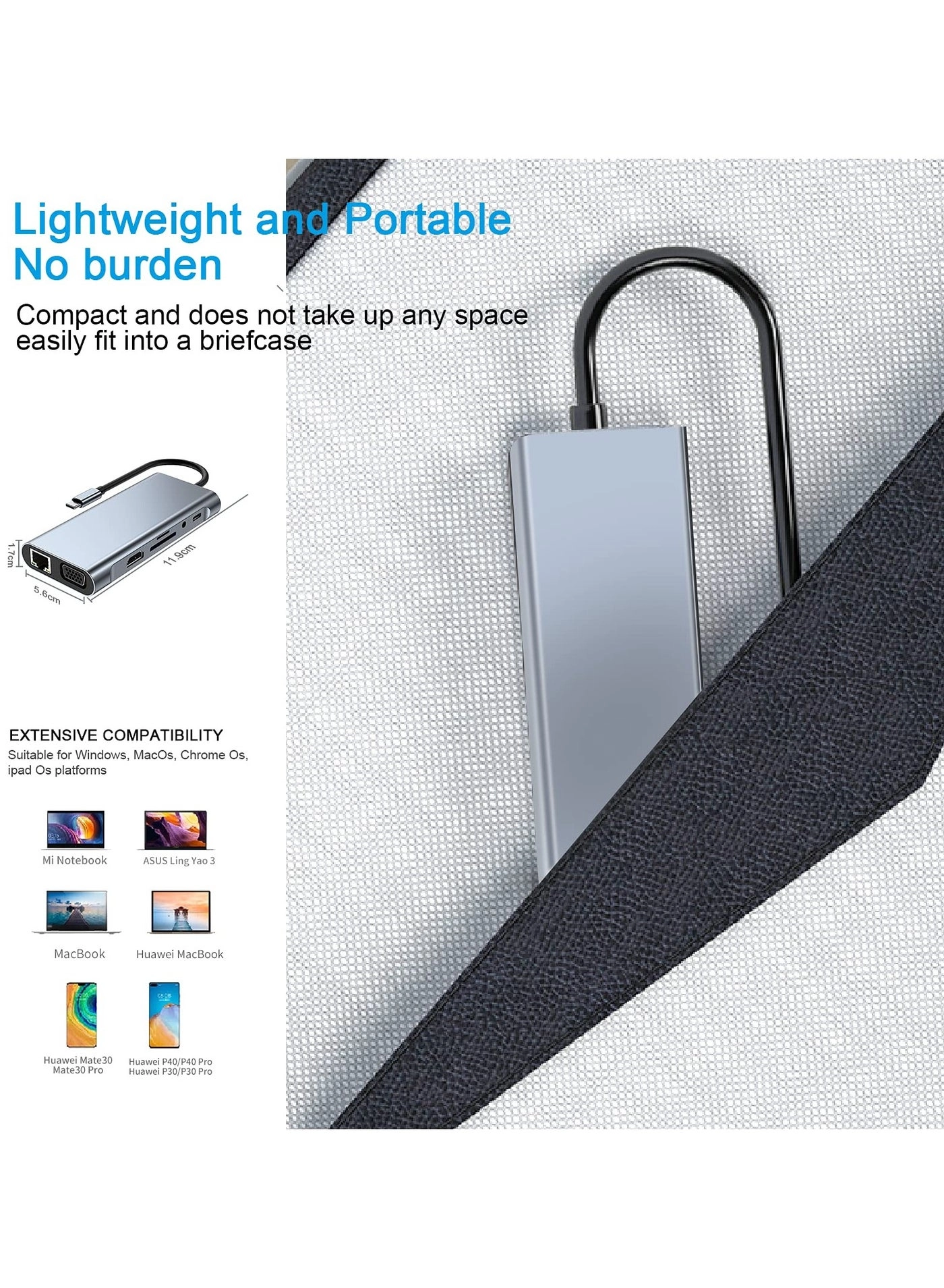 USB-C Hub - 11-in-1 4K HDMI PD Charging