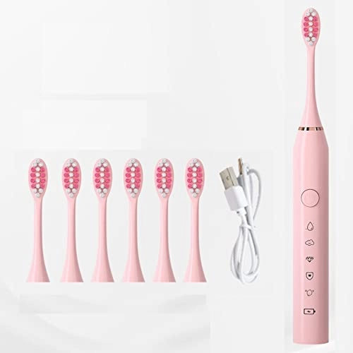 Sonic Electric Toothbrush - 6 Brush Heads 60 Days Rechargeable