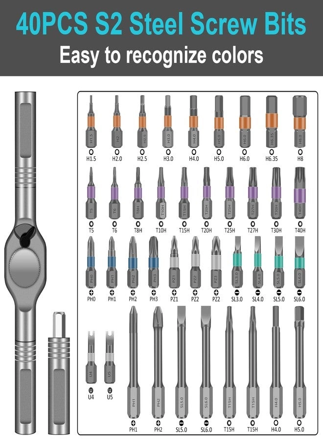 Magnetic Ratcheting Multi-Bit Screwdriver Set (42 Pcs)