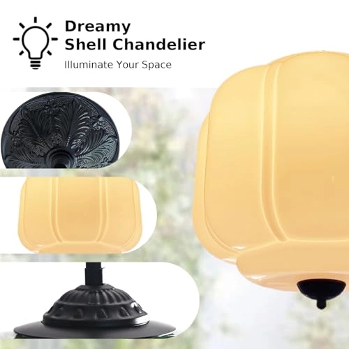 Antique Black Milk Glass Ceiling Light Fixture - 9.8 Inch Green