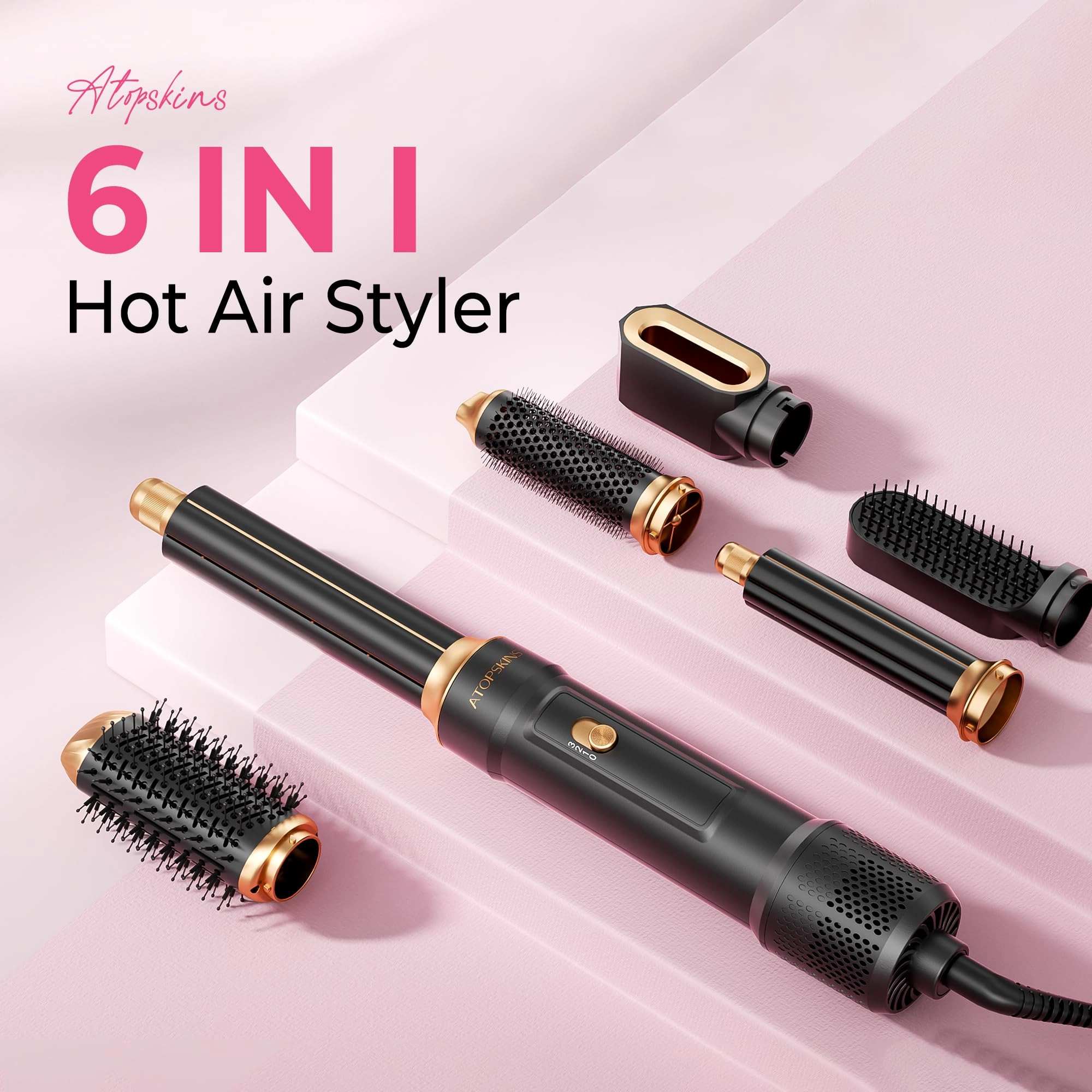 Air Styler - 6 in 1 Negative Ionic 3 Heat Settings