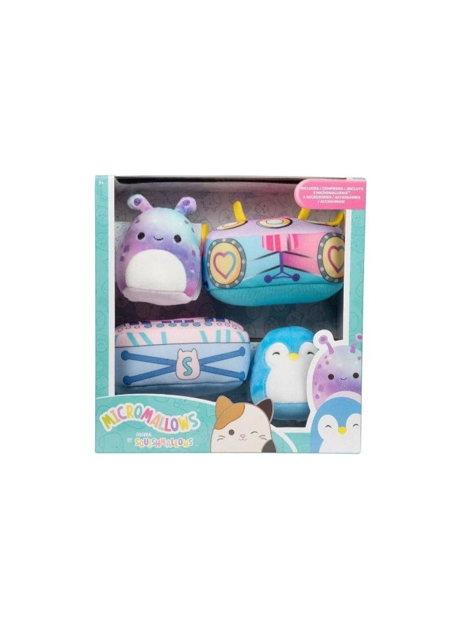 Squishmallows Poncho - 6 cm + Bon Bon + boombox + drum