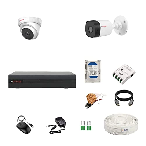 4 Channel DVR + Outdoor Camera - 2.4MP + Indoor Camera - 2.4MP + HDD - 500GB + SMPS - 4 Ch + CCTV Cable + USEWELL HDMI+BNC/DC Set