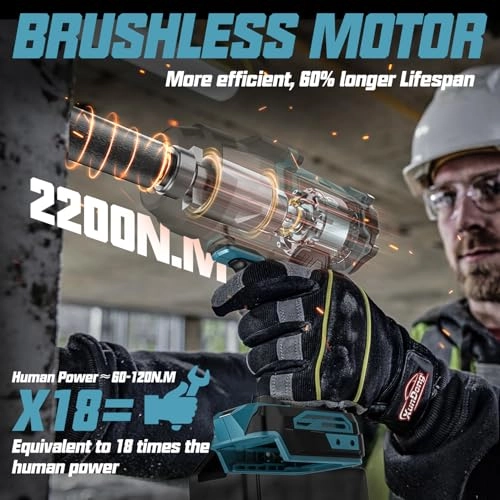 Cordless Impact Wrench - 2200N.m 1/2"