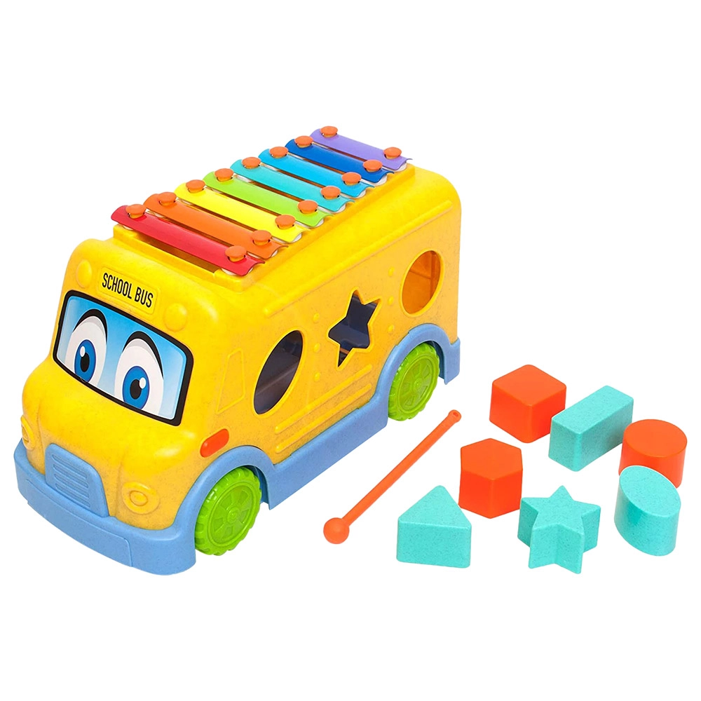 Roo Crew School Bus Xylophone & Shaper Sorter - Suitable for 2 years & above
