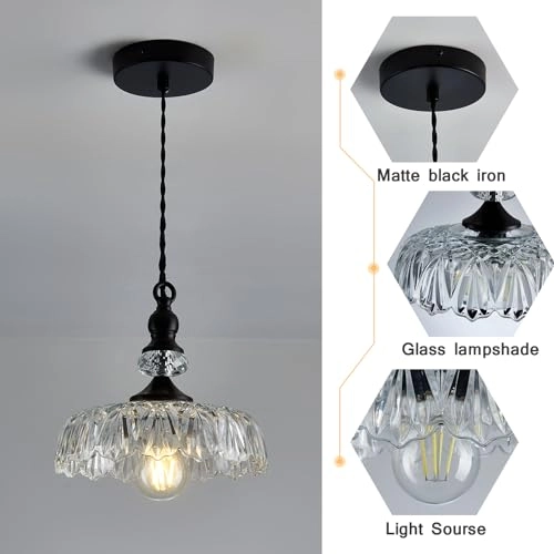 Plug in Glass Pendant Light - E26 60W