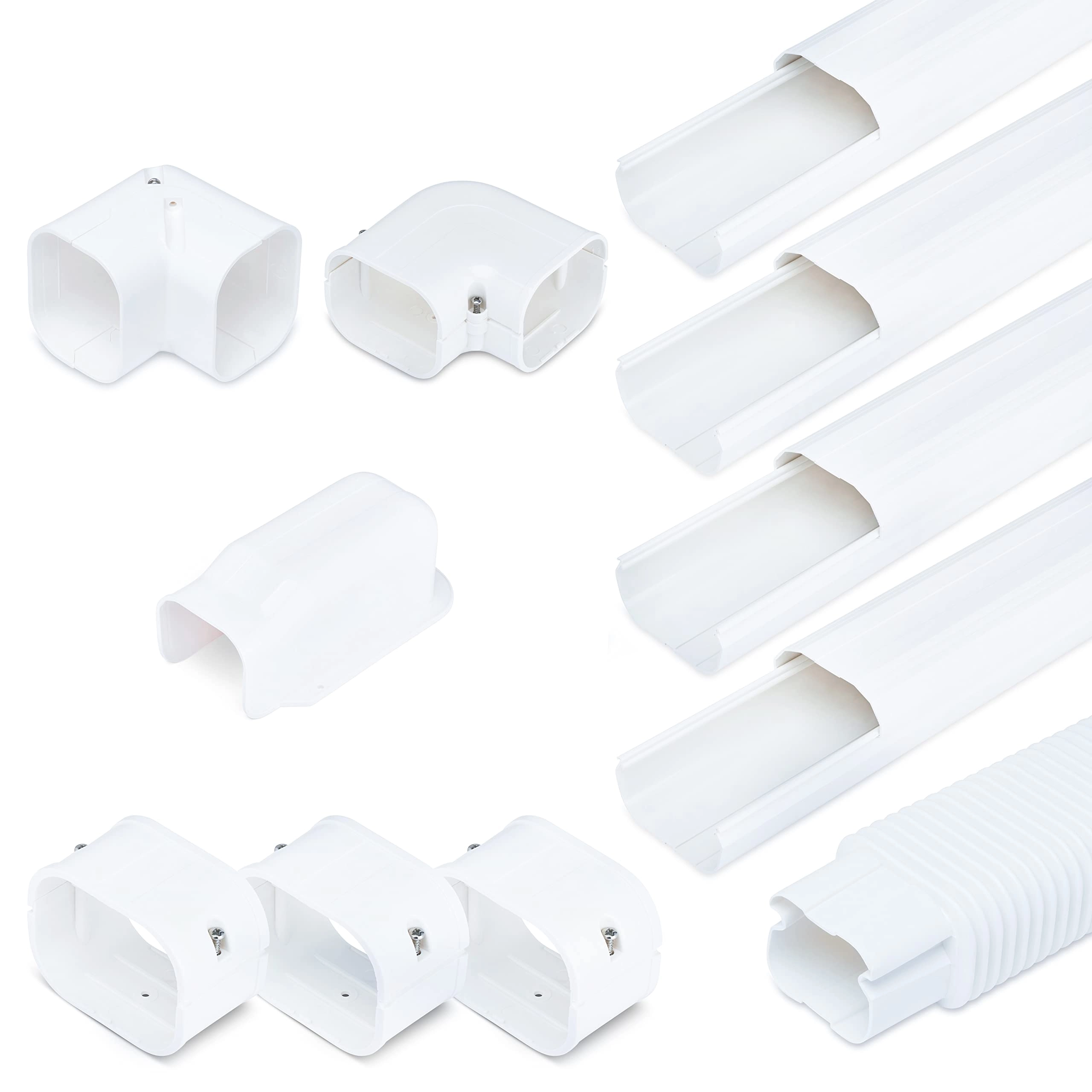 Sealproof Mini Split AC Line Set Cover Kit - 4 Inches White 15 FT