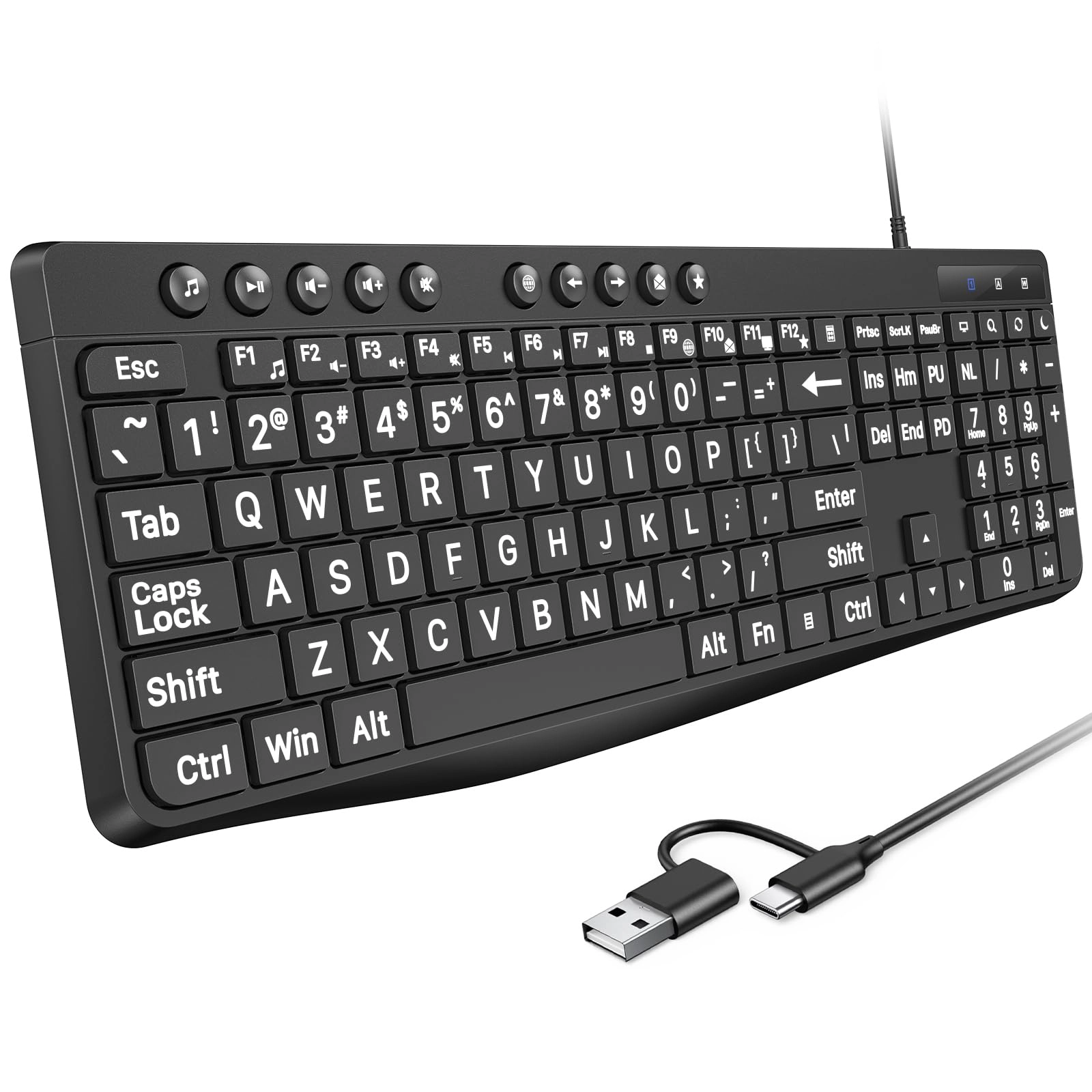 Omoton Large Print Keyboard - US Wired