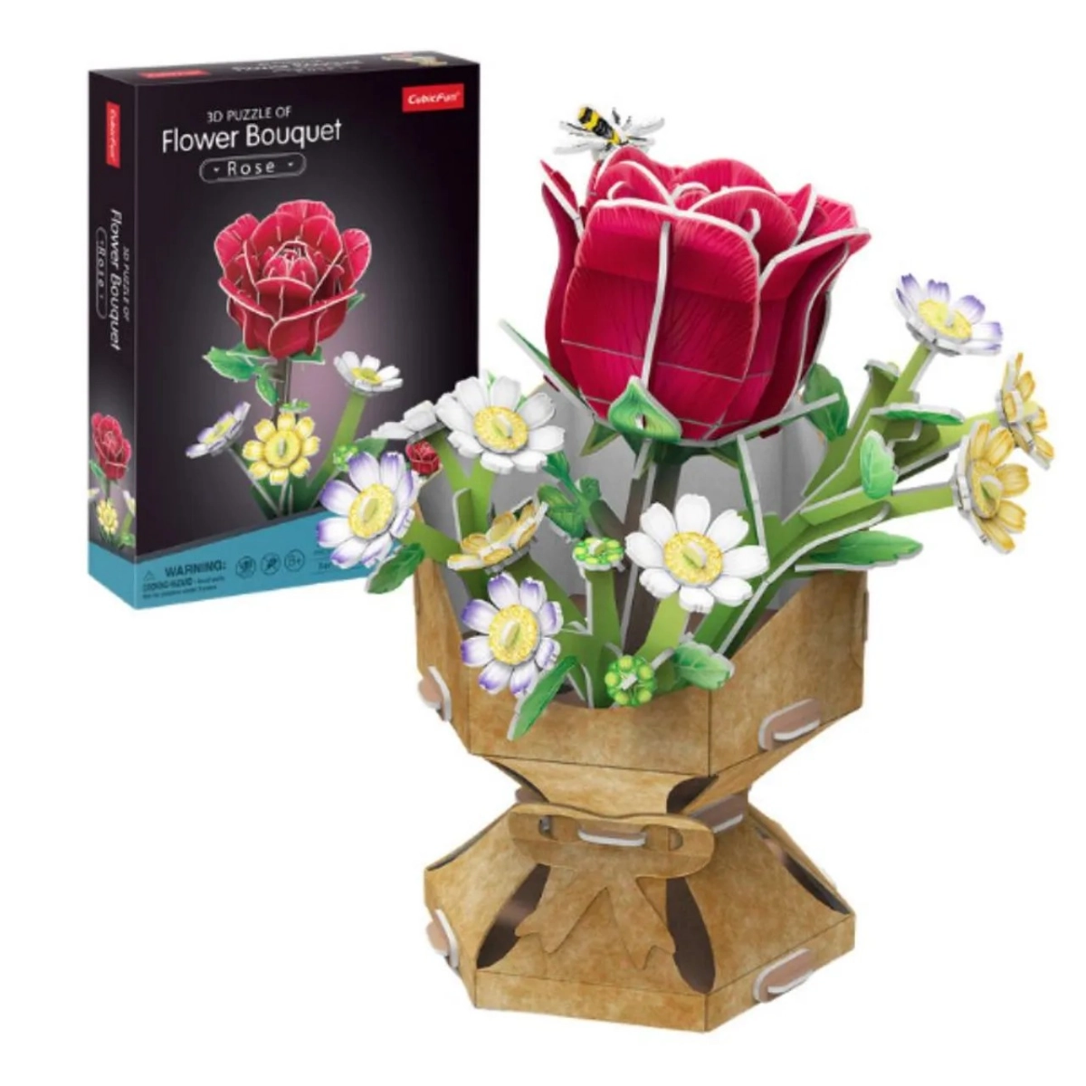 Rose Flower Bouquet 3D Puzzle (527-W3301H) - 120 pcs
